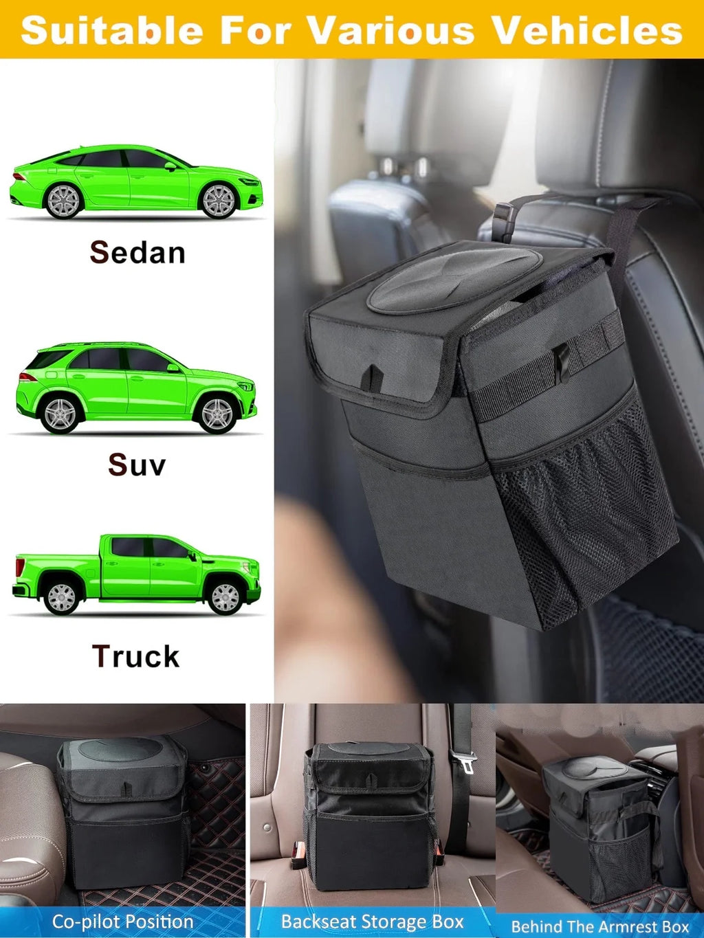 Leakproof Car Trash Bin