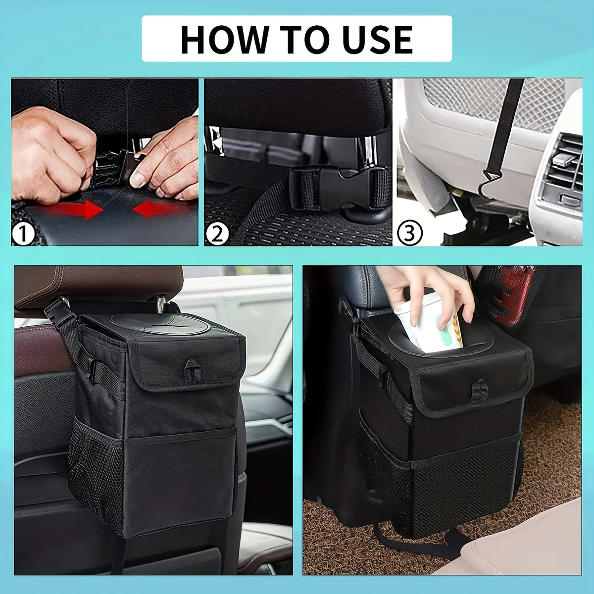 Leakproof Car Trash Bin