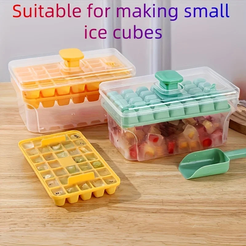 Ice Cube Trays with Lid & Bin