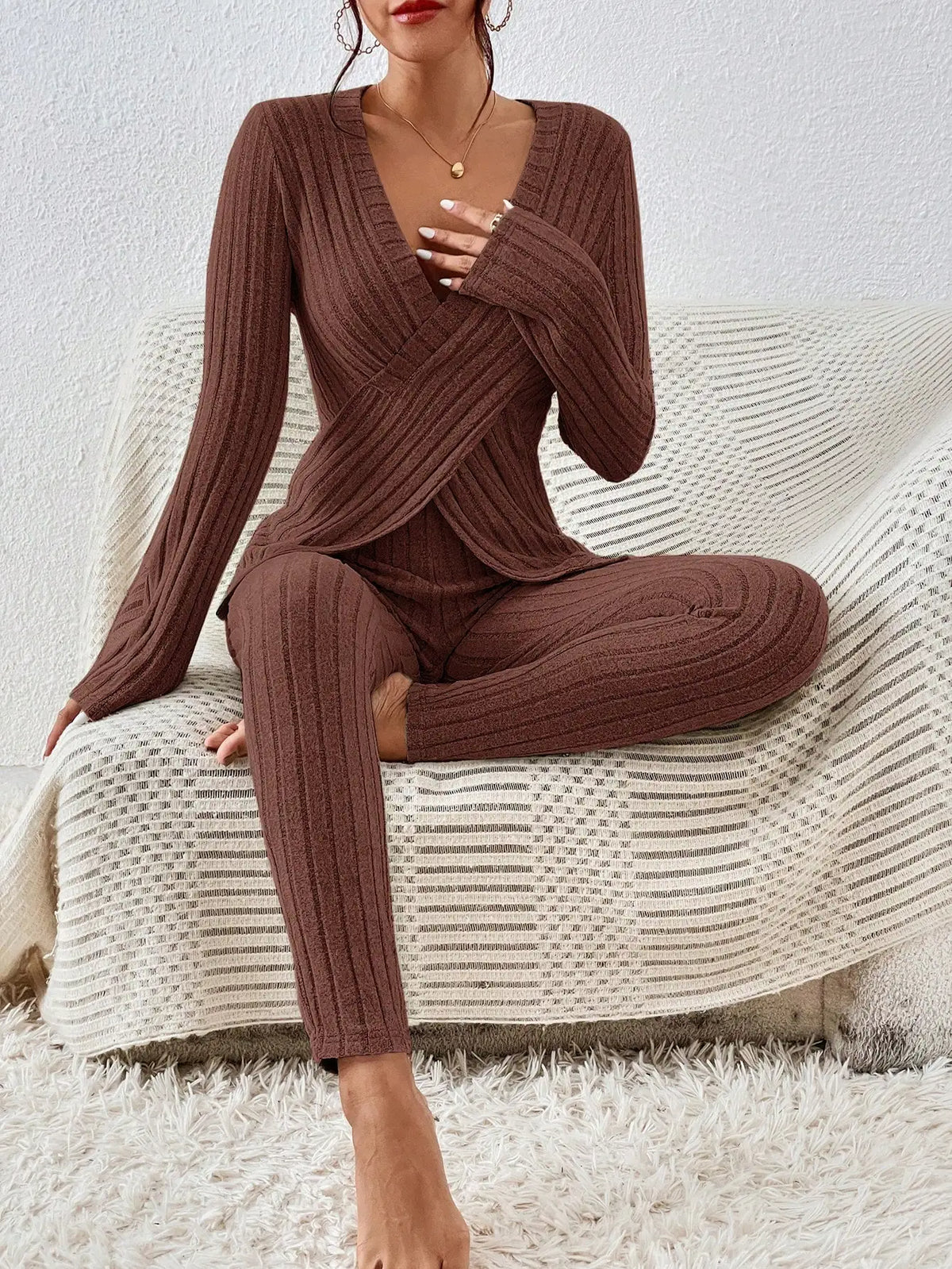 Ribbed Knit Lounge Set
