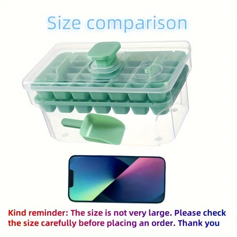 Ice Cube Trays with Lid & Bin