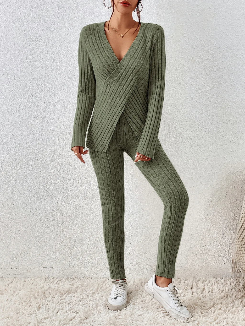 Ribbed Knit Lounge Set