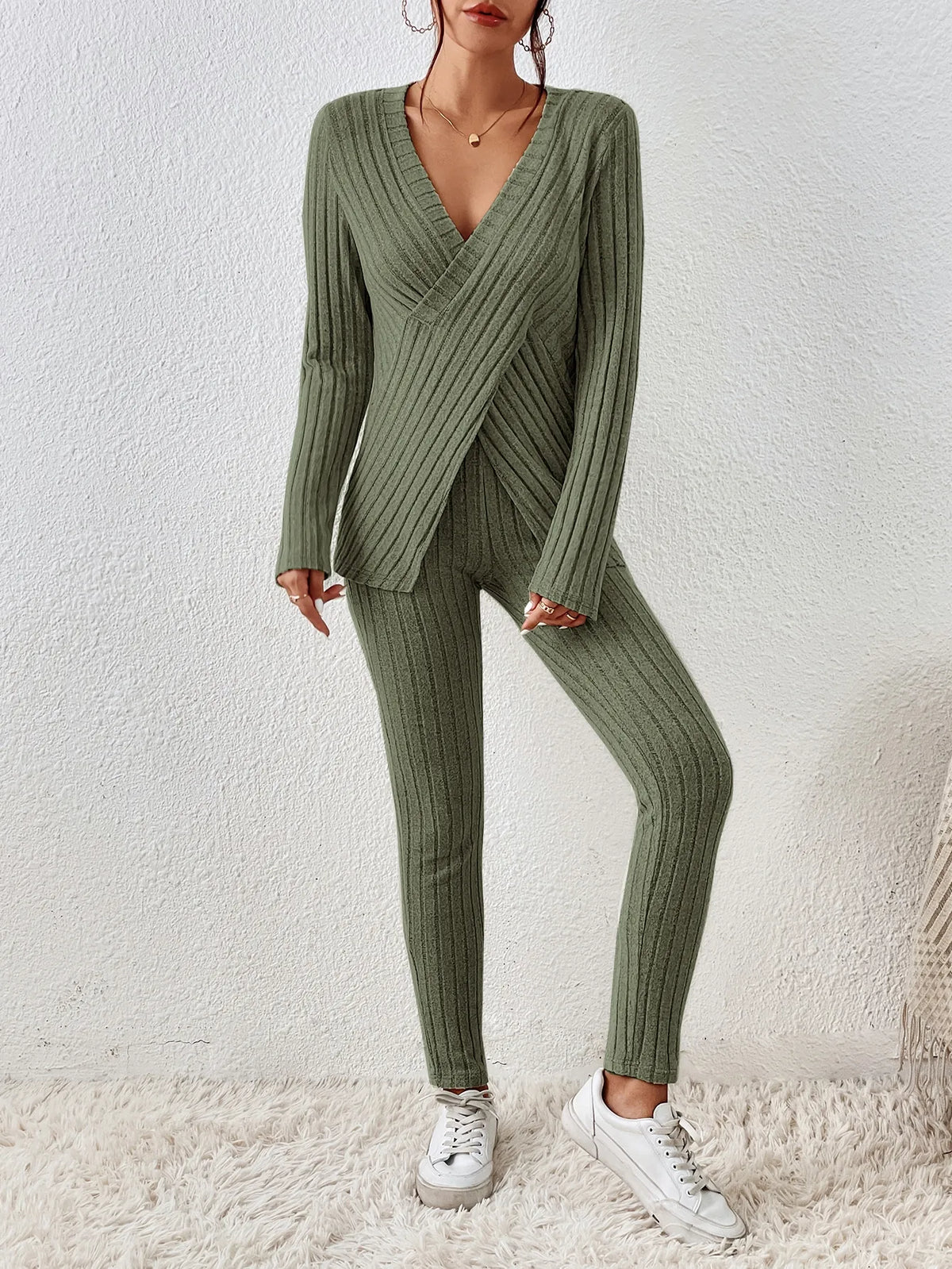 Ribbed Knit Lounge Set