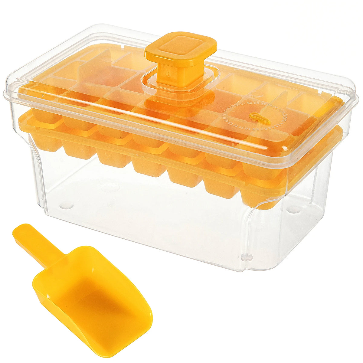 Ice Cube Trays with Lid & Bin