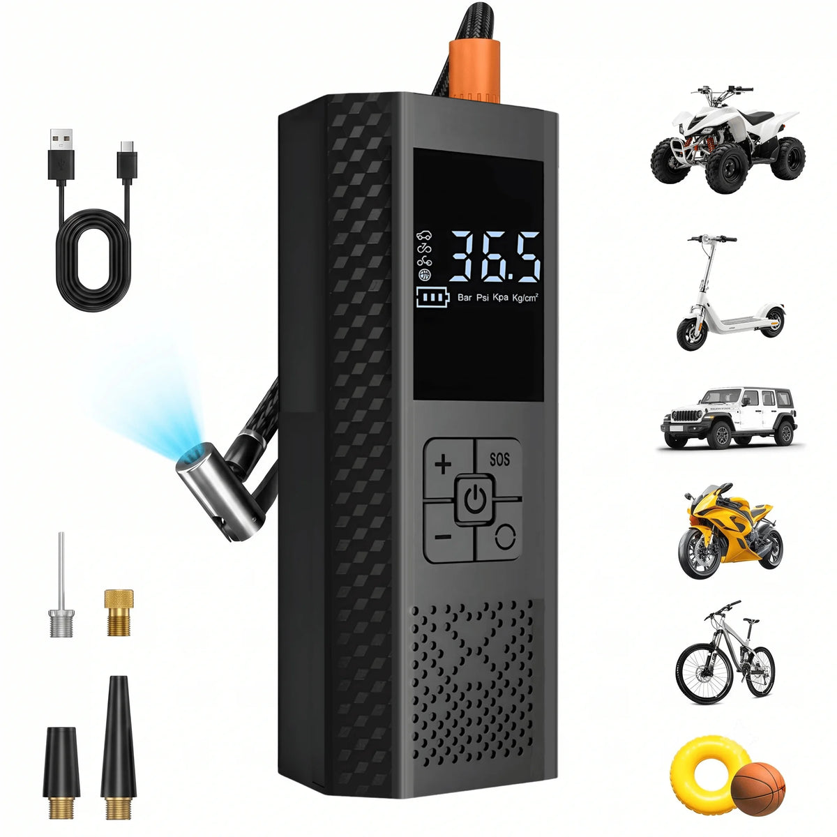 Portable Digital Tyre Inflator – Rechargeable 150 PSI Air Pump