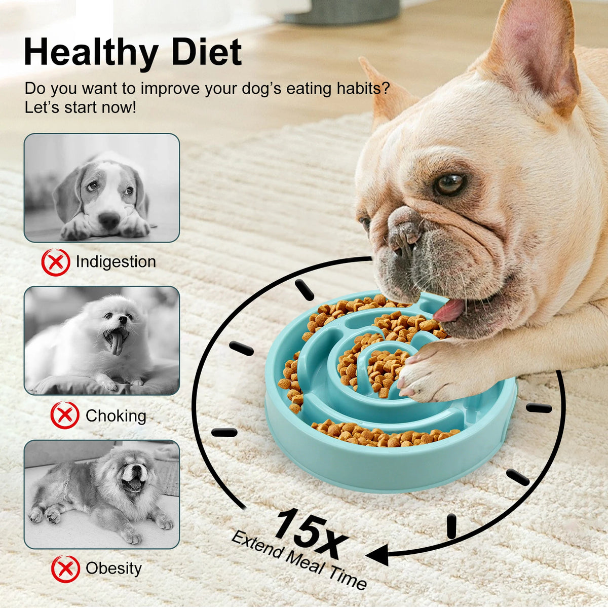 Slow Feeder Dog Bowl