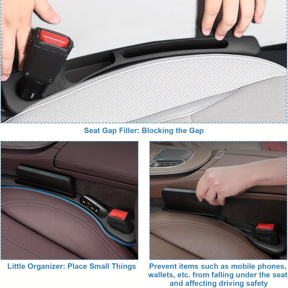 Car Seat Gap Fillers – 2-Pack | No More Dropped Items,