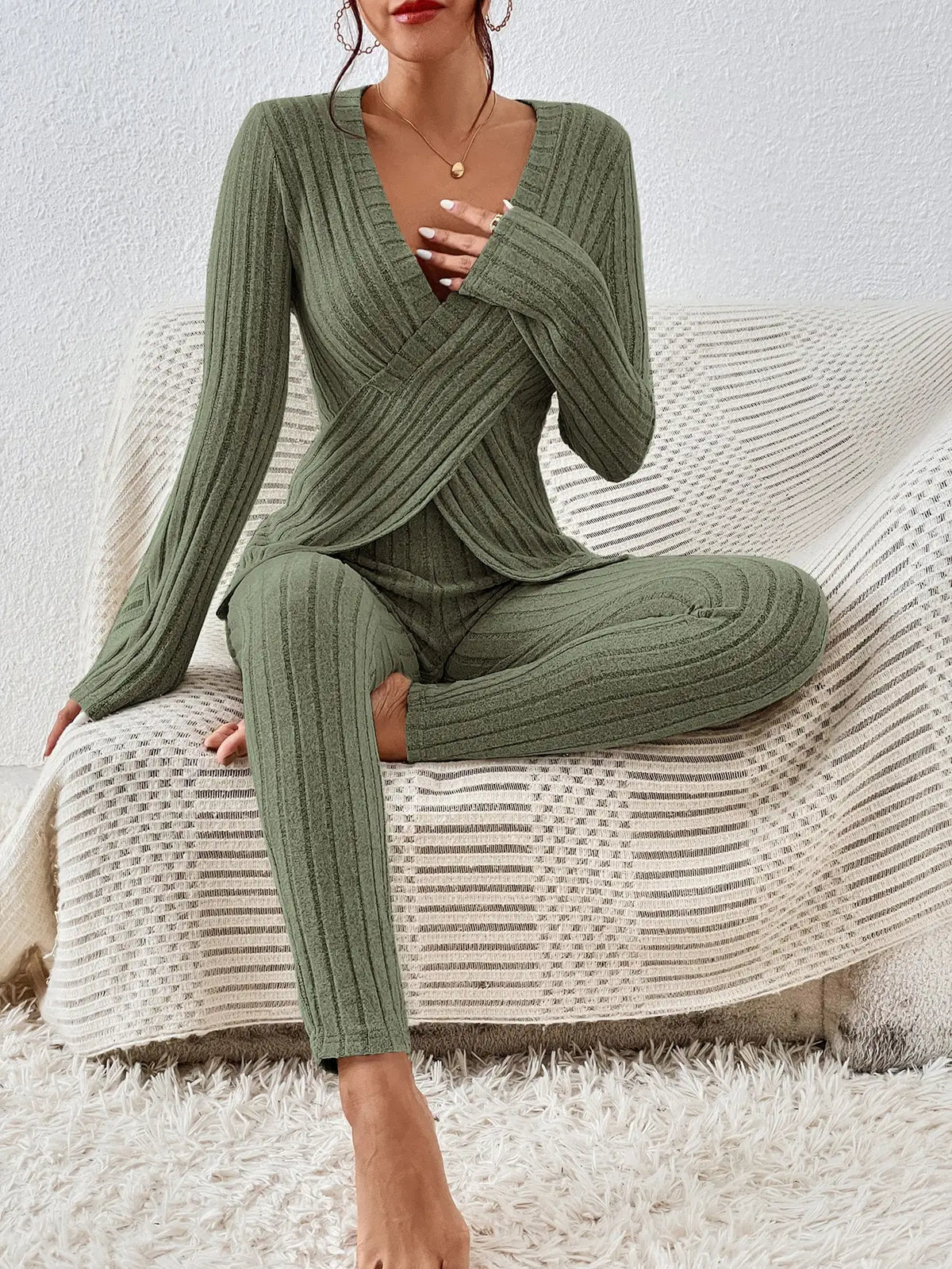 Ribbed Knit Lounge Set